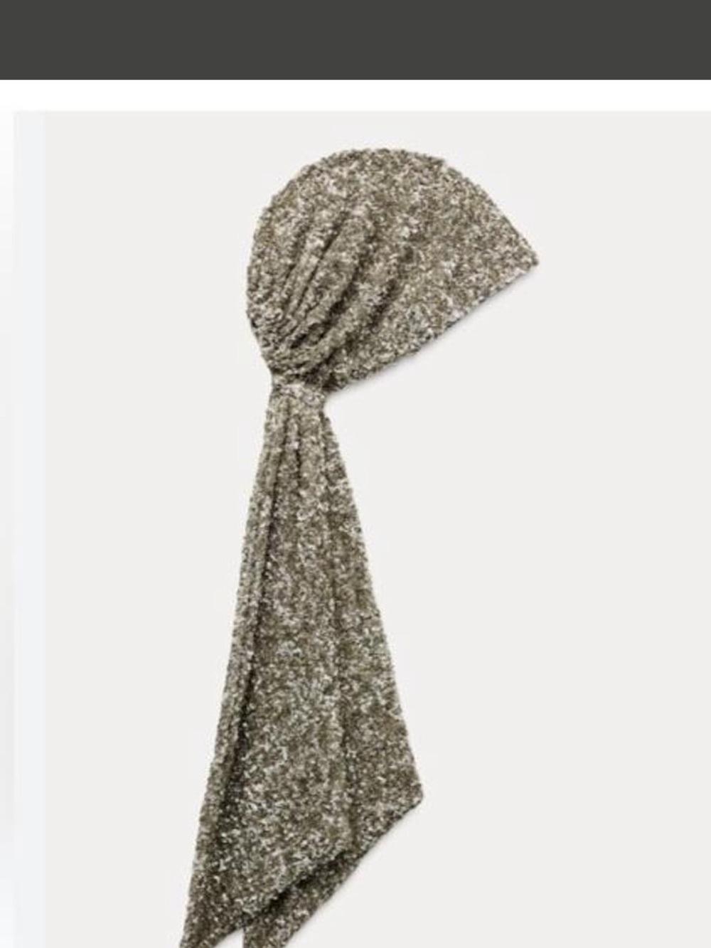 Zara Sequined Headwrap in Shimmering Silver-Grey